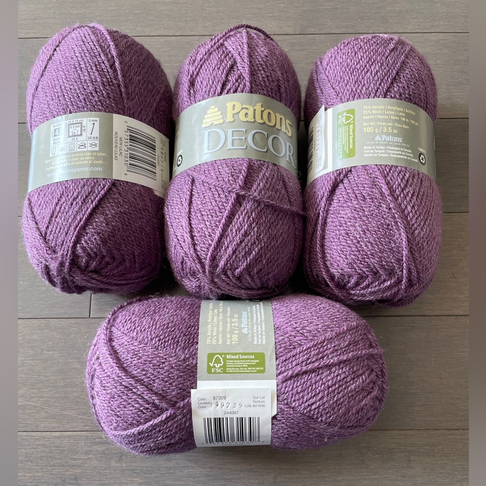 Patons Decor Purple Yarn Set